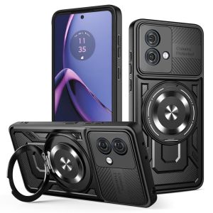 Cho Motorola Moto G04 G24 G34 G54 G84 5G 2025 360 ° xoay có nam châm chống sốc chống thả vỏ điện thoại Chân đế cứng bảo vệ mềm Bìa