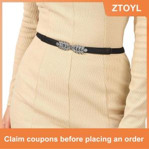 【ZTOYL】 1PC Versatile Dress Apparel DIY Accessories Fashion Women PU Black White Waist Band Thin Elastic Waist Belt