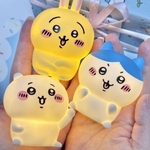 Anime Chikawa Kawaii Bedroom Desktop Decoration Hachiware Usagi Cartoon Vinyl Doll Night Light Luminous Toy ChildrenGifts