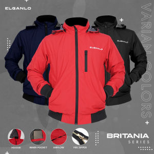 Jaket Harian Pria Multifungsi Britania Parasut by Elganlo - Jacket Motor Hoodie Touring Jumbo Jaket Kualitas Premium Pria Jaket Parasut Bomber Jaket Ukuran Jumbo Jaket Wanita Kekinian Jaket Oversize Wanita Jaket Anti Air Gunung Pria Jaket Outdoor Ori 4XL
