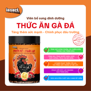 Thức ăn Gà Đá làm từ sâu canxi INSECT VIETNAM - Bố sung đầy đủ dưỡng gà thi đấu tăng bo tăng nước máu tăng hưng phấn cơ bắp phát triển - Hộp 480g