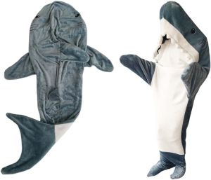 Shark Blanket Wearable Blanket Hooded Super Soft Cozy Flannel Throw Blanket Animal Onesie Shark Sleeping Bag Shark Gifts