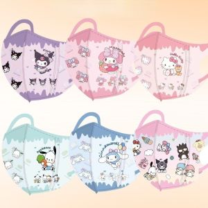 Sanrio 10pcs Independent Packaging 3-12 Year Old Childrens 3D Mask Cartoon Cinnamoroll Kids Face Mask KT Kuromi Melody
