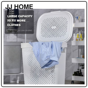 【JJ HOME】Laundry Basket with Lid Large Capacity Plastic Storage Laundry Hamper Clothes