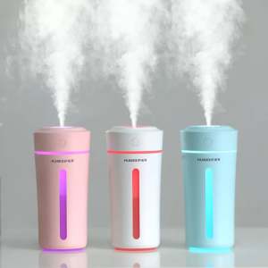 Aldawaar Pelembap Udara Pembuat Kabus Rumah Pewangi ( Cup Purifier Aroma USB Air Humidifier Scent Diffuser Color LED Light Mist Maker ) 12W7