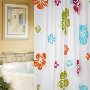 B.F. Bathroom Waterproof Shower Curtain Cartoon Pattern 1.8*1.8m With 12 Hooks