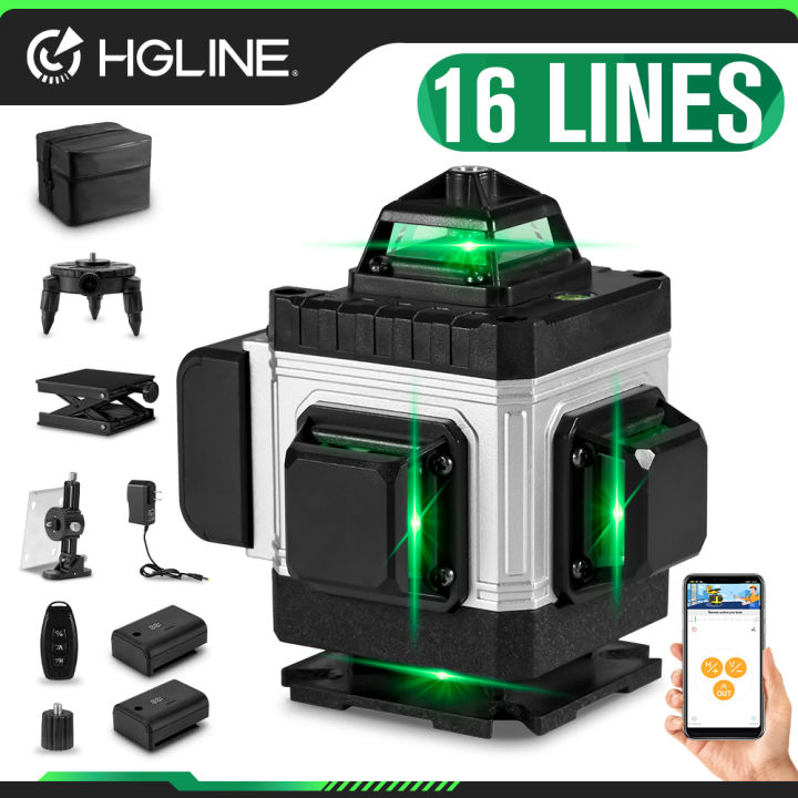 Level Machine Component 4D 16 Lines Laser Level 360° Automatic leveling Tool Omnidirectional ...