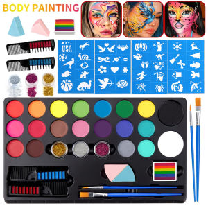 20 Color Face & Body Paint PaletteLong Lasting Safe Painting Set Halloween Body Painting Pigments for Face Body Paint Makeup