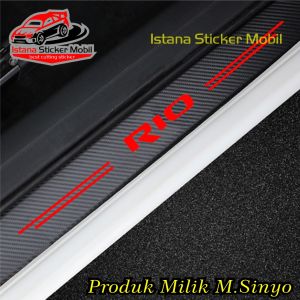 4pintu stiker carbon 3d pelindung pijakan mobil kia rio sillplate kia rio sill plate mobil rio