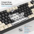 400PRO 75% Wireless Creamy Mechanical Keyboard Black, Gasket Hot Swappable RGB Gaming Keyboard, Bluetooth/2.4GHz/USB-C Thocky Keyboard with Pre-lubed Cream Grey Switches (82 Black). 