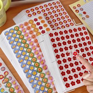 LAPBR 800 Pcs/Bag Cartoon Animals Reward Stickers Cute Star Self-adhesive Praise Stickers Portable Multifunction Small Red Flowers Kids