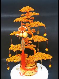 Aluminum wire handicrafts living room 35X25X18CM indoor bonsai fortune tree money tree money tree decorations home accessories