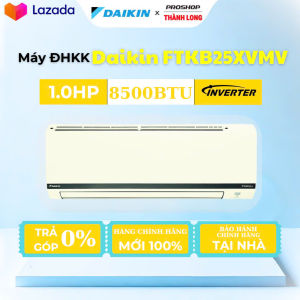 [TRẢ GÓP 0%  LẮP ĐẶTMIỄN PHÍ TẠI KHU VỰC TỈNH BÌNH THUẬN ] Máy lạnh Daikin Inverter 1.0HP FTKB25XVMV thương hiệu Nhật Bản Daikin Dàn lạnh được thiết kế bo tròn các góc cạnh sang trọng cho không gian nội thất của bạn BẢO HÀNH 1 NĂM LINH KIỆN–5 NĂM MÁY NÉN