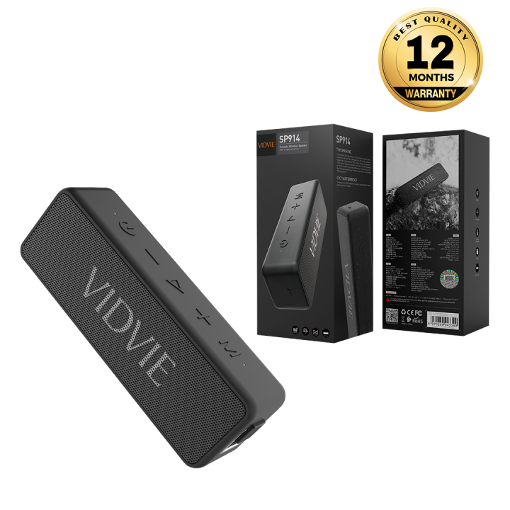 VIDVIE Wireless Speaker 20W SP914 IPX TWS Connect TF Card Slot  Hitam