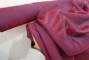 1 meter X 1.35 meter Wedding Dress Material Shading Yarn Dyed Ombre Mulberry Silk Chiffon Fabric