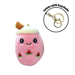 🔥IN STOCK🔥 Kawaii Milk Tea Plush Keychain – Strawberry / Pineapple / Watermelon / Boba