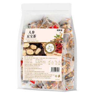 100pcs男士人参五宝茶补肾茶 Ginseng Men’s Five Treasures Tea Bag/Men’s Health Tea/ Five Treasures Tea Red Dates Wolfberry Tea Mulberry Polygonatum Ginseng Tea/StayUp Late Fatigue Health Tea