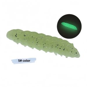 SJJL 20Pcs/Set Lơ lửng Mồi mềm mô phỏng giun đậu Chống rách Cơ thể phân đoạn Mồi mềm hình sâu Dụng cụ câu cá 4cm1g Mồi giả mềm phát sáng Câu cá nước ngọt