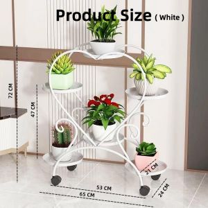 Johor Seller | Modern simple outdoor plant stand creative heart-shaped iron balcony flower rack floor type multi-layer living room shelf