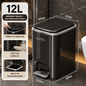 Next Day Trash Can With Lid Plating Step Pedal Rubbish Bin Household Kitchen Dustbin Recycling Bin