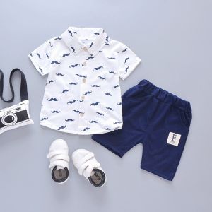 Children short-sleeved clothes suits Pink Baby Clothes Sets Casual childrens clothing Two-piece set