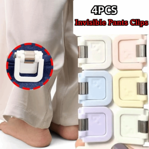 NOBLELYN 4Pcs Trouser Shortening Detachable Trouser Clip Fixing Hem Multi Function Invisible Pants Clip Lovely Concealment Buckle Anti Sliding Clip Long Pants