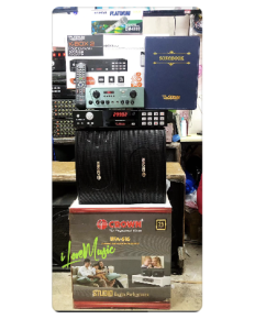Videoke Bundle Karaoke Set Original Crown BFA-616 2000watts PMPO  and Platinum KBOX2 karaoke player 20k songs FREE platinum dynamic microphone