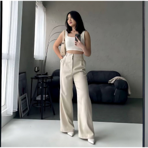ORO PANTS - Celana Loose Pants Trouser Wanita Highwaist Celana Wanita