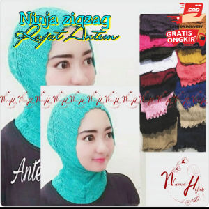 Ciput ninja rajut zigzag/ Dalaman hijab antem polos harga murah