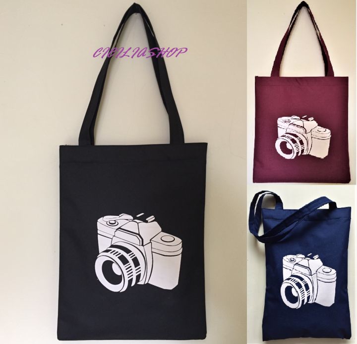 CICILIA SHOP TOTEBAG TAS TOTEBAG GAMBAR KAMERA TOTEBAG SEMI
