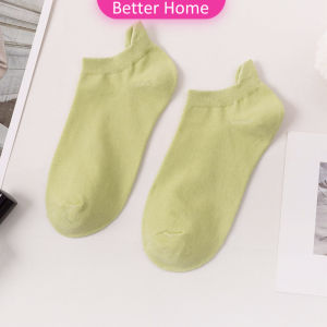 Better ถุงเท้าผู้หญิงผ้าฝ้าย ถุงเท้าซ่อนซับเหงื่อ กระชับแน่นไม่หลุดง่าย Boat socks