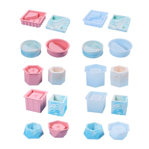Geometry Shape Flower Pots Mold Table Ornament Mold Plaster Succulent Planter Decoration Making Tool Epoxy Resin Mold
