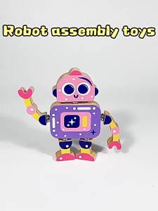Wooden Children Enlightening Early Education Assembled Deformation Robot Kindergarten Disassembly Creative Inserting Educational Building Blocks Toy