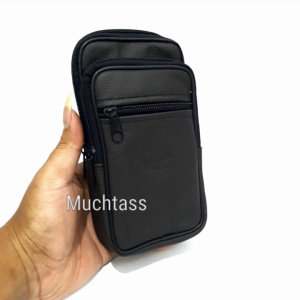 (COD)Tas HP Kulit 65 inchi Bisa Di Pakai Di Sabuk Sarung Hp Kulit Dompet Koin Dompet HP Tas Pinngang Sabuk Tas Pria HP Case
