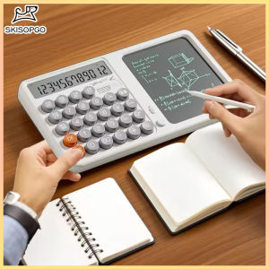 SKISOPGO 2in1 Calculator Writing Tablet Large LCD Display Real-person Voice Colorful Calculator Kids Student
