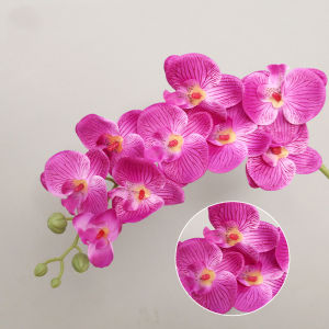 INEXTIN 69cm Silk Flower Home Supply Simulation Butterfly Orchid 3D Phalaenopsis Artificial Flower Real Touch Plants
