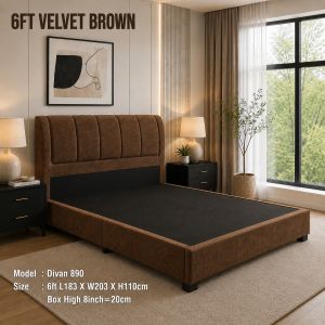 Familystar2u Queen Size Divan Bed 5FT/6FT Fabric Melamine Board Designer Choice Quality Form Strong Support 890