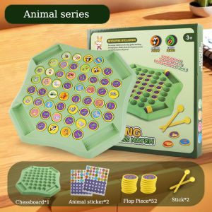 Memory Flip Chess Fruit Flip Memory Game with Patterned Cards Flip Chess Memory Game Concentration Training with Chessboard Animal Flip Chess
