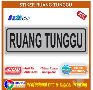 Stiker ruang tunggu tempat khusus sticker identitas kunjungan tamu istirahat kantor toko dll