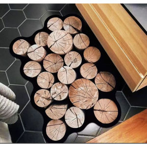 Local SG Stock 3D Visual Absorbent Non Slip Washable Bath Rug Mat for Bathroom Shower Kitchen Entrance Door