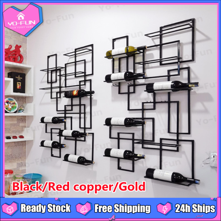 Yo-Fun Creative wine rack wall hanging home wine display rack wine ...