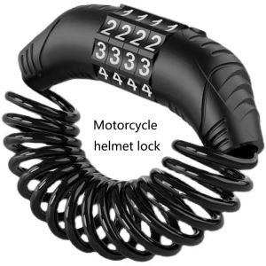 Motorcycle Helmet Lock Cable 4 Digit Password Combination Anti Theft Security Steel Wire Rope for Motorbike Scooter Bike Luggage