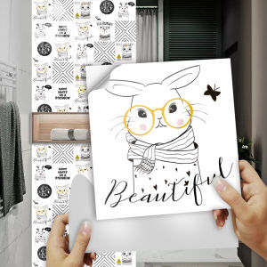 UMI 10pcs 10x10cm Animal Cartoon DIY Self Adhesive European Retro Waterproof Tile Decorative Wall Stickers Bathroom 自粘瓷砖墙贴