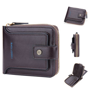 Baellerry D9255 Dompet Uang Lipat Bifold dengan Kancing Pengunci Muat Banyak Uang dan Kartu