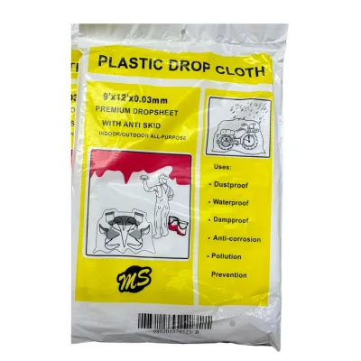 MS Plastic Drop Cloth/ Plastic Sheet/ Drop Sheet/ Plastic Dust Cover/ PVC Cover/ For Renovation Dust Protection and Paint Cover/Plastic Film