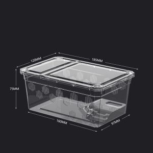 MIRELINA Transparent Reptile Tank Breathable Plastic Reptile Breeding Box Portable Reptile Transport Container For Lizards Geckos Snakes Spiders Scorpions Beetles Centipedes