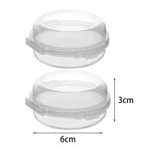 Bông thoa phấn nền hộp lưu trữ hai lớp gấp trong suốt Hộp đựng có nắp tròn hộp rỗng nhựa