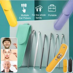 Ear Spoon Set/Spiral Spring Ear Cleaning Kit/Small Scoop Durable Ear Pick Tool/Home Travel Use/Adults Men Women