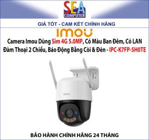 Camera Imou Dùng Sim 4G 5.0MP Có Màu Ban Đêm Có LAN Đàm Thoại 2 Chiều Báo Động Bằng Còi & Đèn - IPC-K7FP-5H0TE