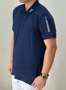 J.LINDEBERG Golf Polo Shirt For Men Stretchable Dri-fit Quick Dry Fabric Regular Fit